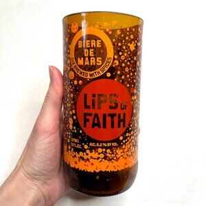 New Belgium Brewing Beer Glass Lips of Faith Orange Red Brown Collector Gift